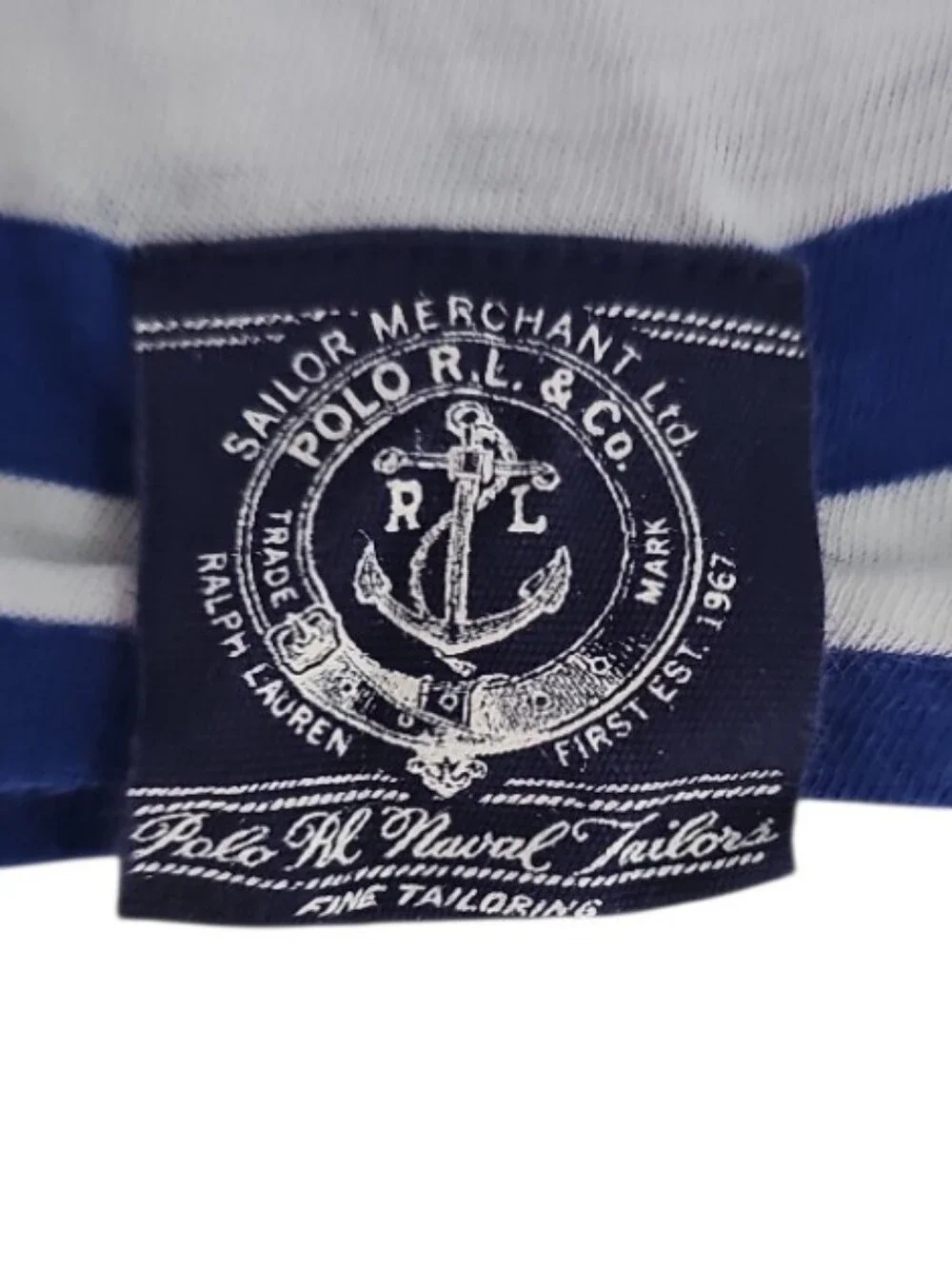 Vintage Sailor Merchant Polo Ralph Lauren Stripe Shirt XL Nautical Cotton Sailor